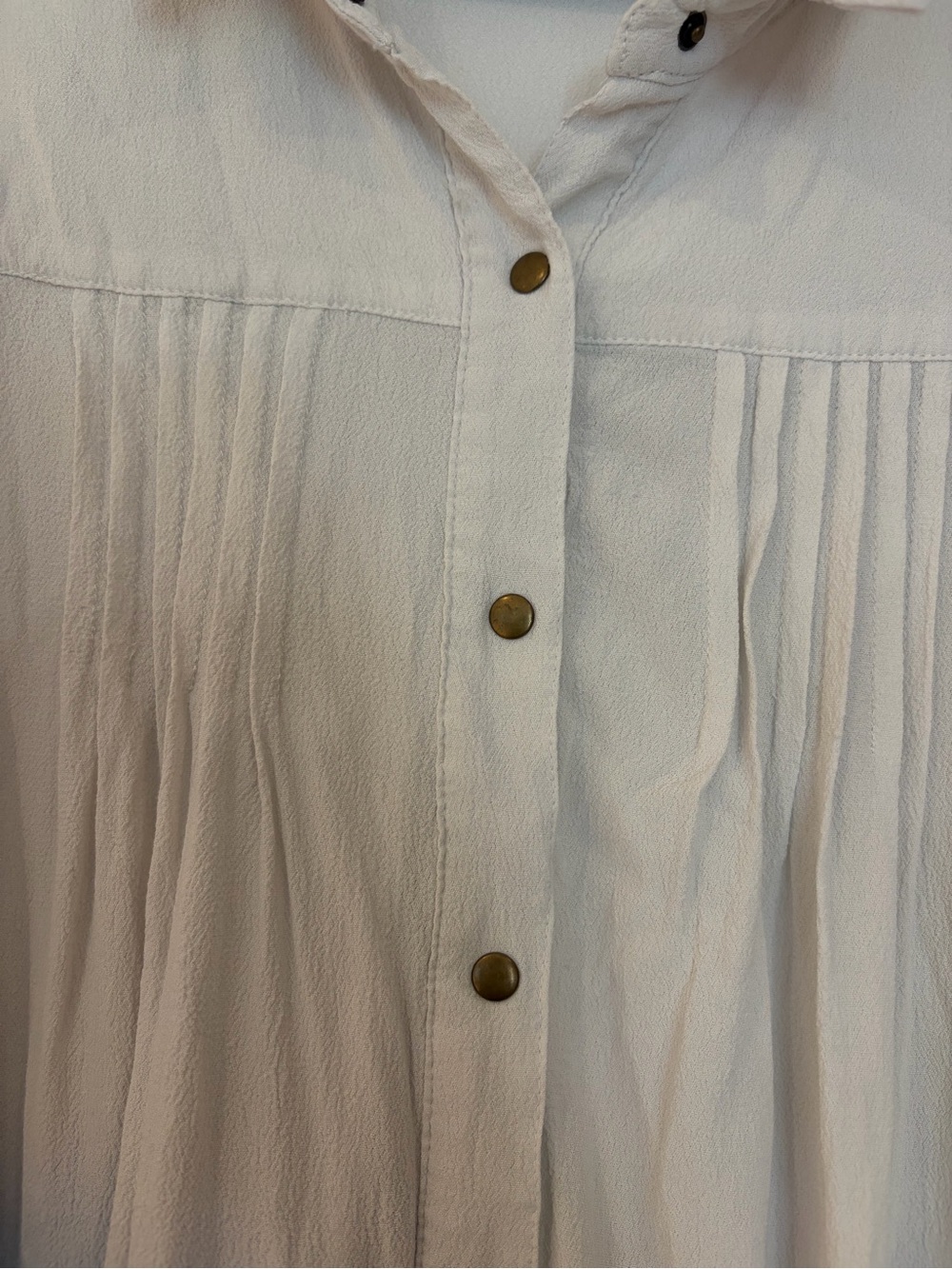 MINKPINK White to Blue Ombre Sleeveless Button-Front Gauzy Tunic Dress - Large - Picture 5 of 8